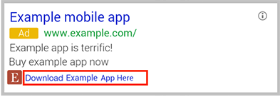 Google ad extensions de aplicativos